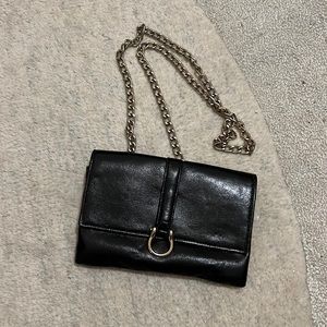 Hipsters for Sisters Original Black Leather Belt Bag with metal chain